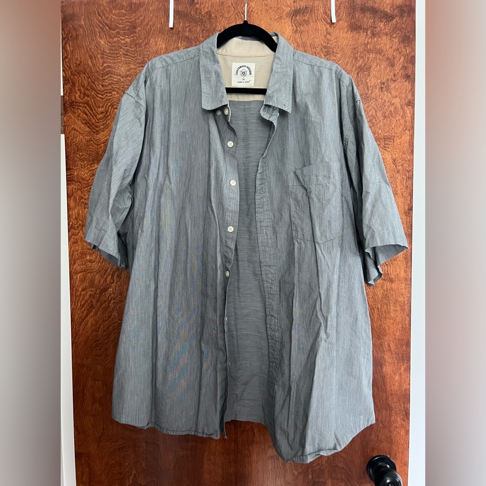 Casual‎ Gray Button-Up  3XL